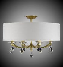 American Brass & Crystal FM5497-O-35S-36G-ST-HL - 32 inch Kensington Empire Drum Shade Flush Mount