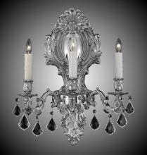 American Brass & Crystal WS9428-O-07G-ST - 3 Light Fleur-De-Lis Large Wall Sconce