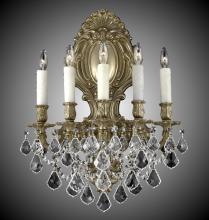 American Brass & Crystal WS9429-O-08G-ST - 5 Light Fleur-De-Lis Large Wall Sconce