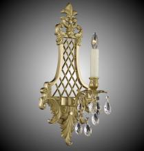 American Brass & Crystal WS9453-A-01G-PI - 1 Light Lattice Medium Wall Sconce