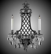 American Brass & Crystal WS9457-A-04G-ST - 2 Light Lattice Large Wall Sconce