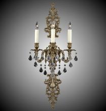 American Brass & Crystal WS9489-U-12G-PI - 3 Light Filigree Extended Top and Tail Wall Sconce