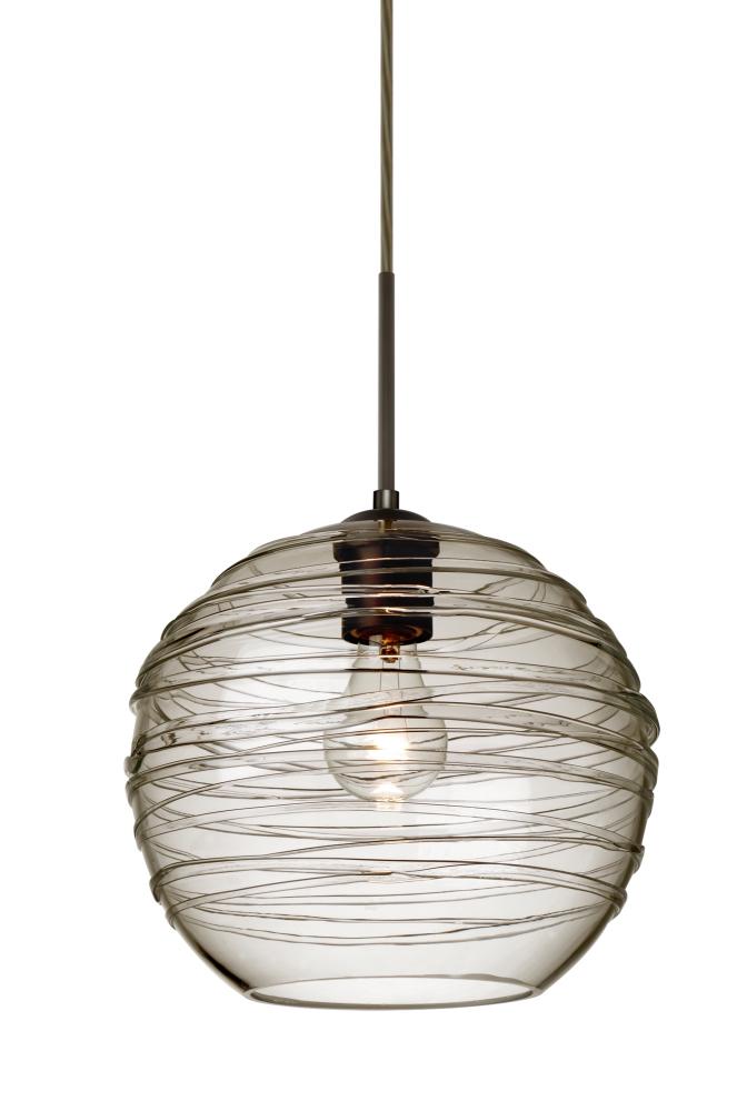 Besa Wave 10 Pendant Bronze Smoke 1x60W Medium Base