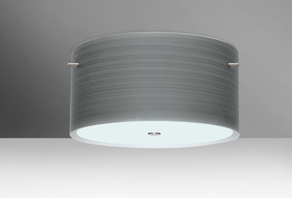 Besa Ceiling Tamburo 16 Satin Nickel Titan 1x28W LED