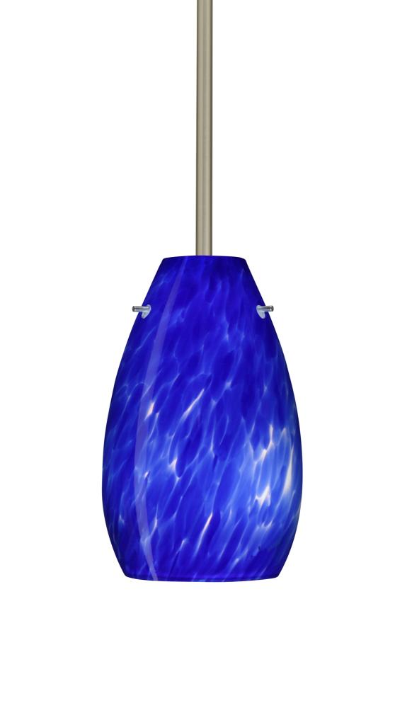 Besa Pera 9 LED Pendant Blue Cloud Satin Nickel 1x9W LED