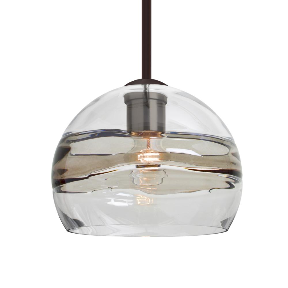 Besa Spirit 8 Pendant, Smoke/Clear, Bronze Finish, 1x60W Medium Base