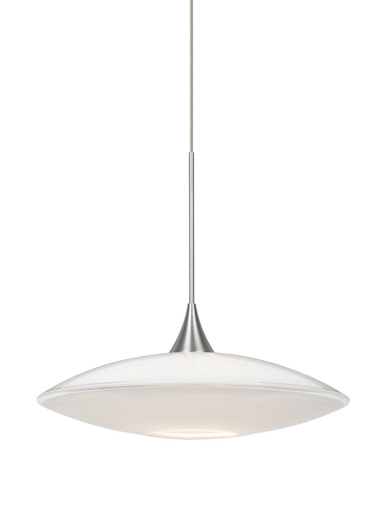 Besa Pendant Spazio Satin Nickel Opal Glossy 1x5W LED