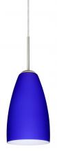 Besa Lighting 1JC-1511CM-SN - Besa Riva 9 Pendant Satin Nickel Cobalt Blue Matte 1x75W Medium Base