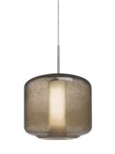 Besa Lighting 1JC-NILES10SO-SN - Besa Niles 10 Pendant, Smoke Bubble/Opal, Satin Nickel Finish, 1x60W Medium Base T10