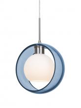 Besa Lighting 1JT-MANABL-LED-SN - Besa Mana Pendant, Blue/Opal, Satin Nickel Finish, 1x9W LED