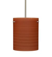 Besa Lighting 1TT-4006CH-SN - Besa Stem Pendant Tamburo 8 Satin Nickel Cherry 1x100W Medium Base