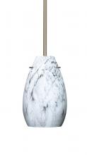 Besa Lighting 1TT-4126MG-LED-SN - Besa Pera 9 LED Pendant Marble Grigio Satin Nickel 1x9W LED