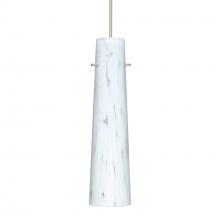 Besa Lighting 1XC-567419-LED-SN-L - Besa Camino Pendant Satin Nickel Carrera 1x50W Halogen, 15Ft. Cord