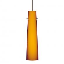 Besa Lighting 1XC-567480-BR-277-DIM010 - Besa Camino Pendant Bronze Amber Matte 1x50W Halogen, 277V, 0-10V Dimming