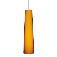 Besa Lighting 1XC-567480-SN-L - Besa Camino Pendant Satin Nickel Amber Matte 1x50W Halogen, 15Ft. Cord