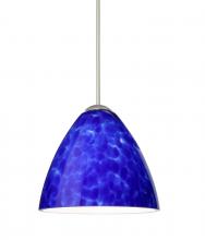 Besa Lighting 1XT-177986-SN - Besa Pendant Mia Satin Nickel Blue Cloud 1x50W Halogen