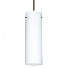 Besa Lighting 1XT-493007-BR-L - Besa Copa Pendant, Opal Matte, Bronze, 1x50W Halogen, 15Ft. Cord