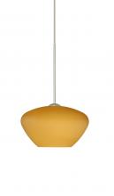 Besa Lighting 1XT-541080-SN - Besa Pendant Peri Satin Nickel Amber Matte 1x50W Halogen