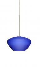 Besa Lighting 1XT-541087-LED-SN - Besa Pendant Peri Satin Nickel Blue Matte 1x5W LED