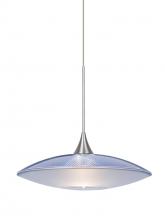 Besa Lighting 1XT-6294BL-LED-SN - Besa Pendant Spazio Satin Nickel Blue/Frost 1x5W LED