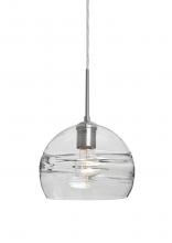 Besa Lighting J-SPIR8CL-SN - Besa Spirit 8 Pendant For Multiport Canopy, Clear, Satin Nickel Finish, 1x60W Medium