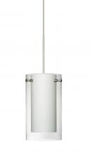 Besa Lighting X-C44007-LED-SN - Besa Pendant For Multiport Canopy Pahu 4 Satin Nickel Clear/Opal 1x5W LED