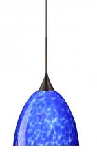 Besa Lighting 1XT-757086-LED-BR - BESA PENDANT SASHA BRONZE BLUE CLOUD 1X6W LED