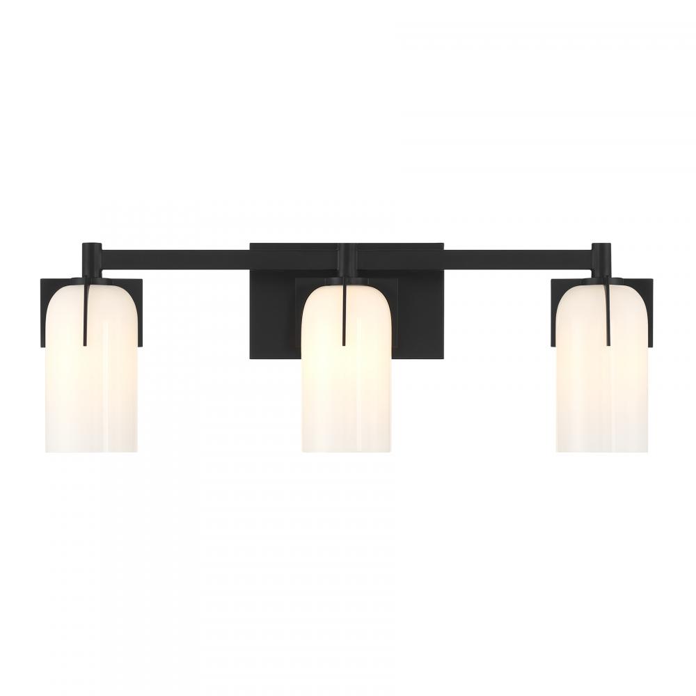 Caldwell 3-Light Bathroom Vanity Light in Matte Black