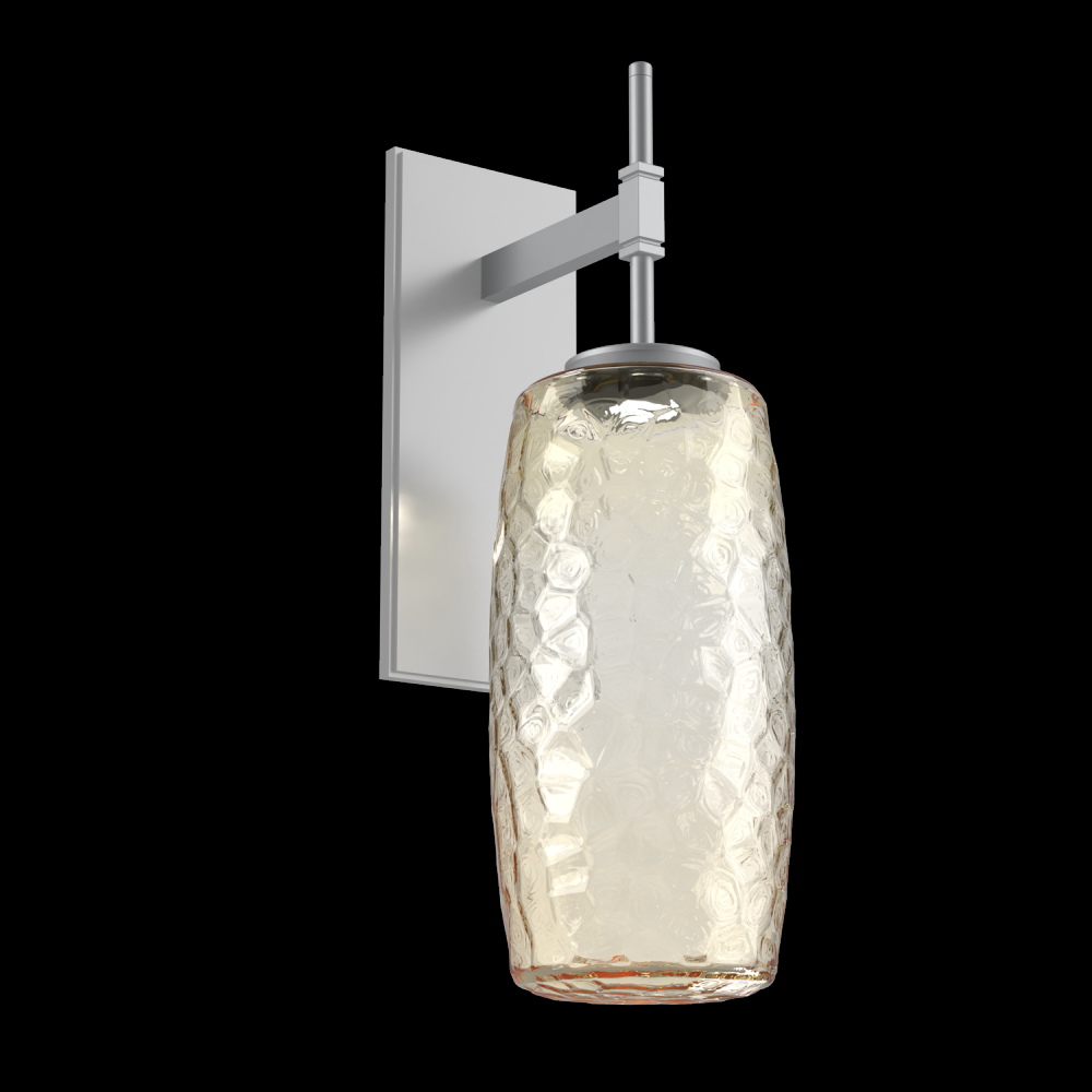 Vessel Tempo Sconce (Large)-Classic Silver-Amber Blown Glass-LED 3000K