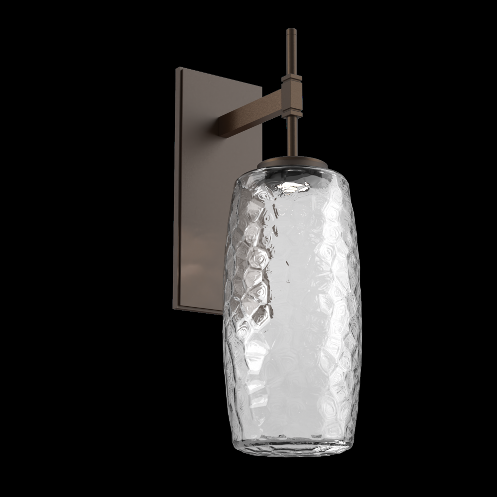 Vessel Tempo Sconce (Large)-Flat Bronze-Clear Blown Glass-LED 3000K