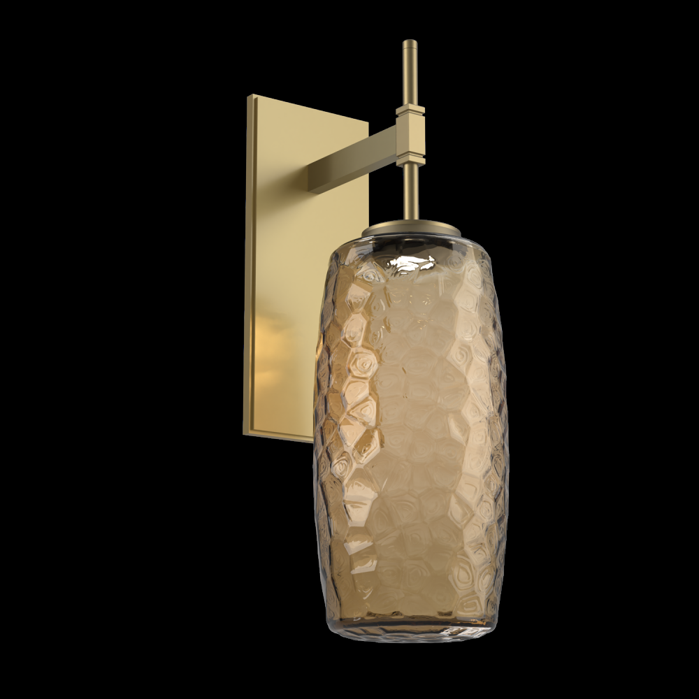 Vessel Tempo Sconce (Large)-Gilded Brass-Bronze Blown Glass-LED 3000K