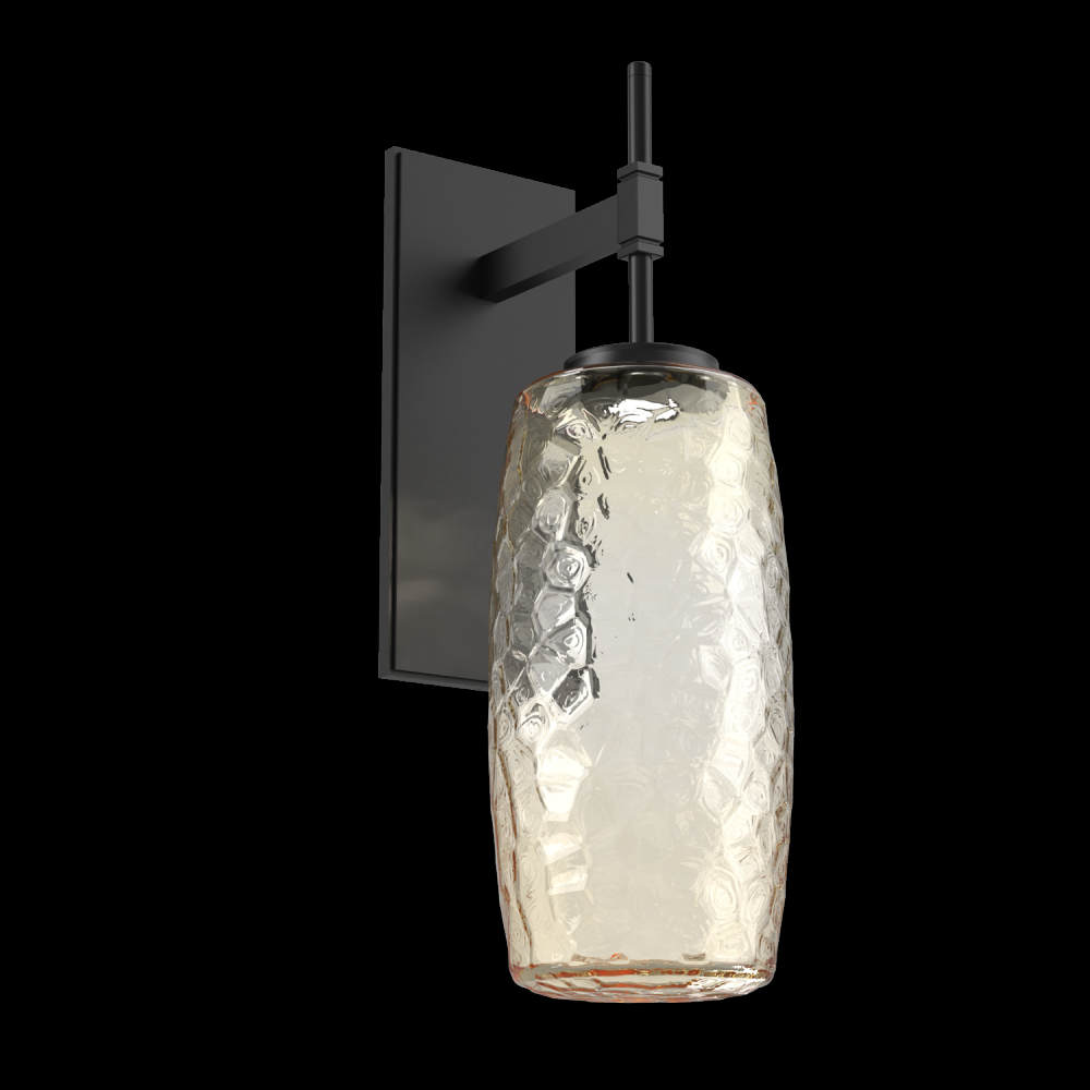 Vessel Tempo Sconce (Large)-Matte Black-Amber Blown Glass-LED 3000K