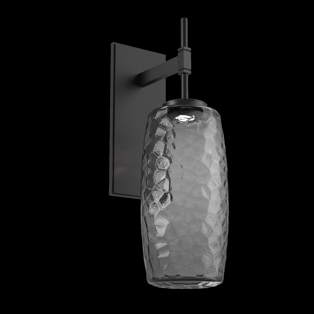 Vessel Tempo Sconce (Large)-Matte Black-Smoke Blown Glass-LED 3000K