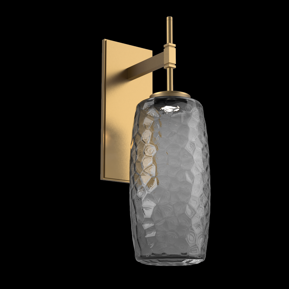 Vessel Tempo Sconce (Large)-Novel Brass-Smoke Blown Glass-LED 2700K