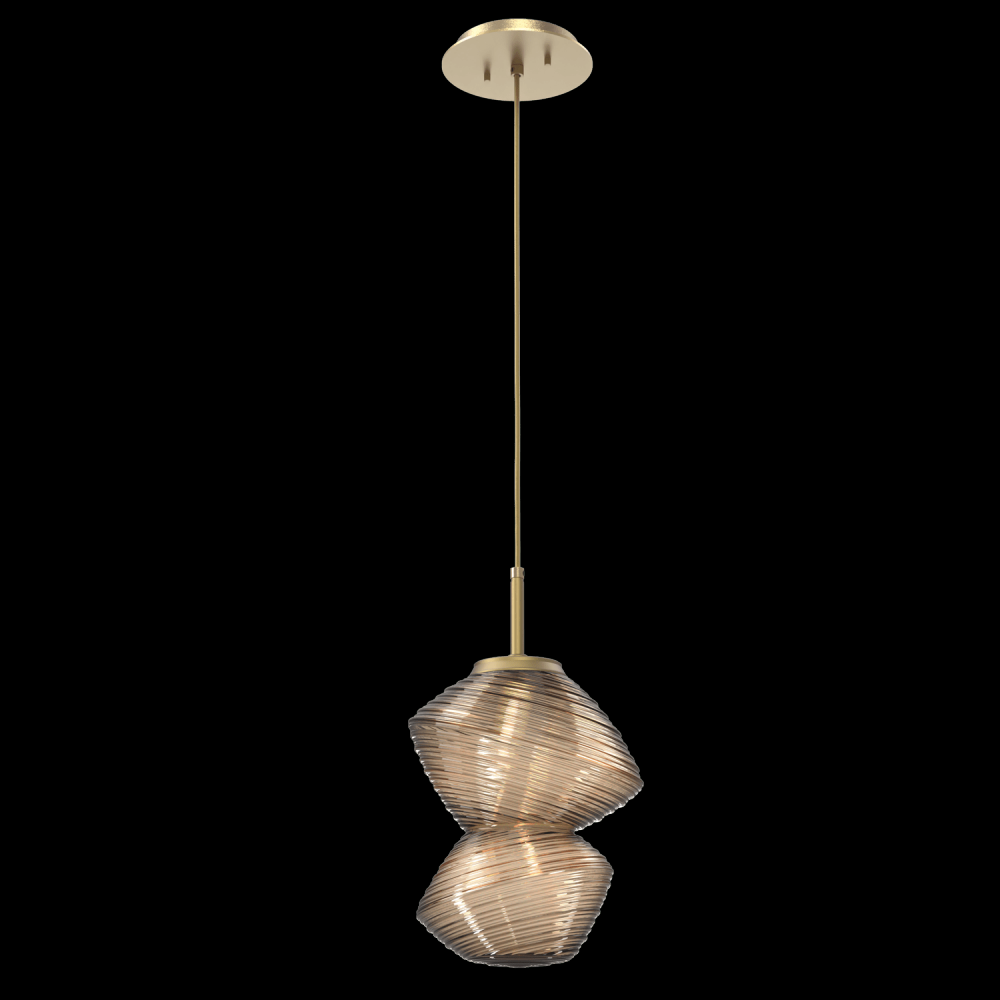 Mesa Pendant-Gilded Brass-Bronze Blown Glass