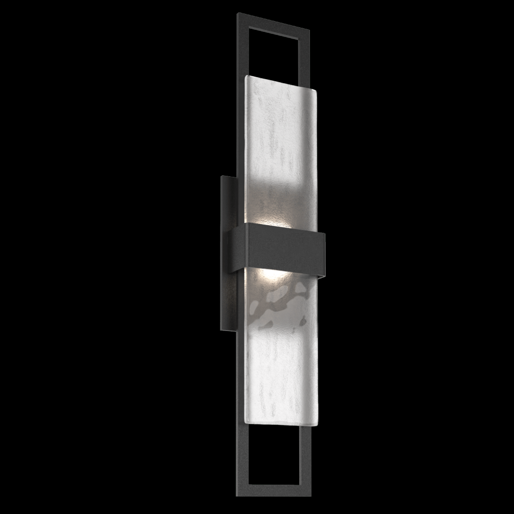 Sasha 28" Sconce-Textured Black-Frosted Granite