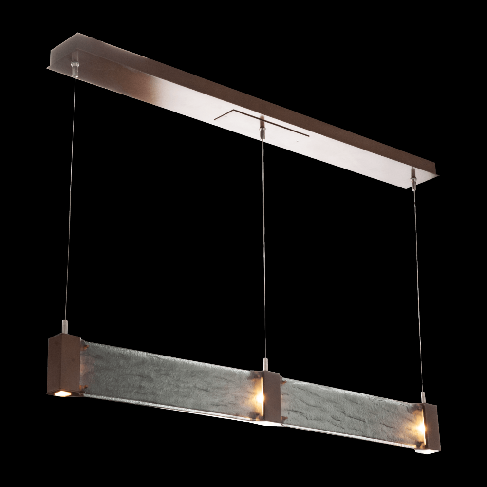 Parallel Linear Suspension-Metallic Beige Silver-Granite Glass