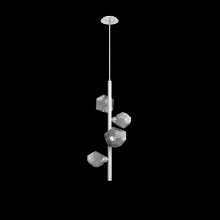 Hammerton CHB0039-T4-CS-S-001-L1 - Gem 4pc Twisted Vine-Classic Silver-Smoke Blown Glass-Threaded Rod Suspension-LED 2700K