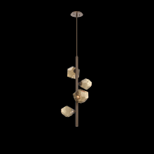 Hammerton CHB0039-T4-FB-B-001-L3 - Gem 4pc Twisted Vine-Flat Bronze-Bronze Blown Glass-Threaded Rod Suspension-LED 3000K