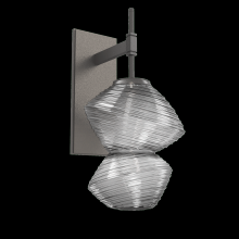 Hammerton IDB0089-01-GP-S-L3 - Mesa Sconce-Graphite-Smoke Blown Glass