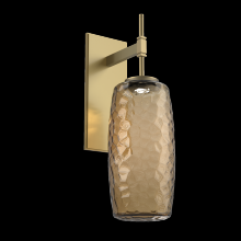 Hammerton IDB0091-01-GB-B-L3 - Vessel Tempo Sconce (Large)-Gilded Brass-Bronze Blown Glass-LED 3000K