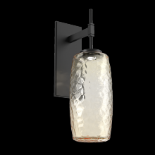 Hammerton IDB0091-01-MB-A-L3 - Vessel Tempo Sconce (Large)-Matte Black-Amber Blown Glass-LED 3000K