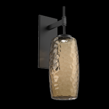 Hammerton IDB0091-01-MB-B-L3 - Vessel Tempo Sconce (Large)-Matte Black-Bronze Blown Glass-LED 3000K