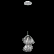 Hammerton LAB0089-01-CS-S-C01-L3 - Mesa Pendant-Classic Silver-Smoke Blown Glass