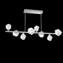 Hammerton PLB0039-T8-CS-C-001-L3 - Gem 8pc Twisted Branch-Classic Silver-Clear Blown Glass-Threaded Rod Suspension-LED 3000K