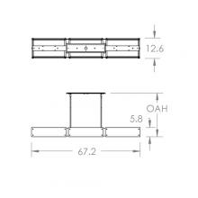 Hammerton PLB0044-67-MB-SG-001-E2 - Textured Glass Linear Suspension-67-Matte Black