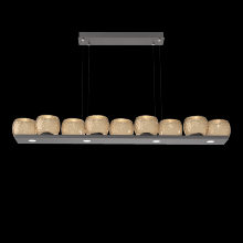 Hammerton PLB0091-0C-GP-B-CA1-L3 - Vessel 59-inch Platform Linear-Graphite-Bronze Blown Glass-Stainless Cable-LED 3000K