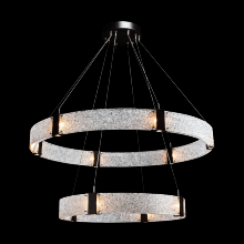 Hammerton CHB0042-2B-MB-CR-CA1-L1 - Two Tier Parallel Ring Chandelier-2B-Matte Black