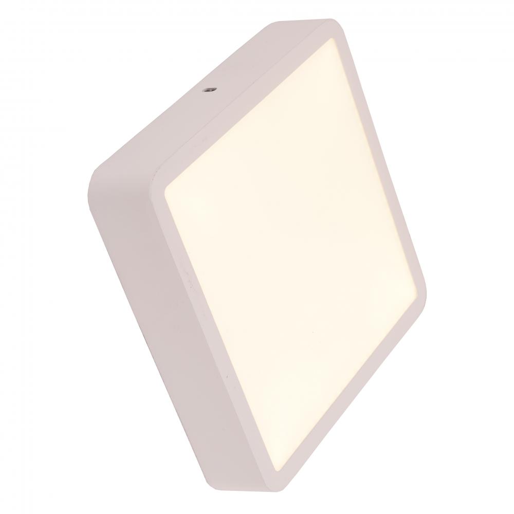 Aperture 12-Watt Matte White Finish Integrated LEd Square Wall Sconce / Ceiling Light 6 in. L x 6 in