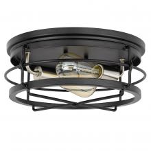 Worldwide Lighting Corp E30028-001A - Westwood 2-Light Black Frame With Brushed Nickel Socket Flush Mount 13.88“ X 13.88” X 5.87“